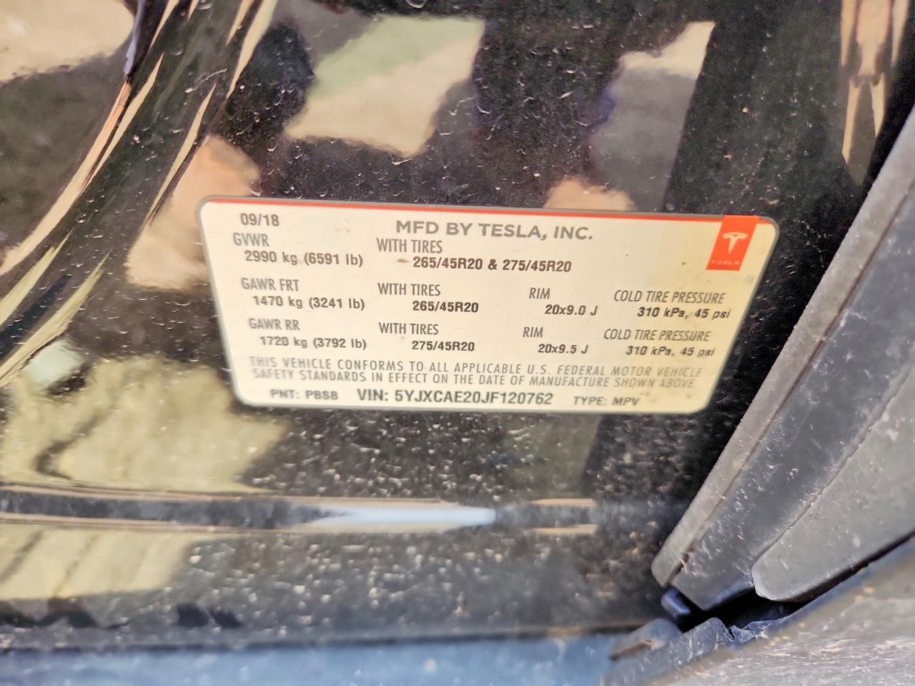 2018 TESLA MODEL X