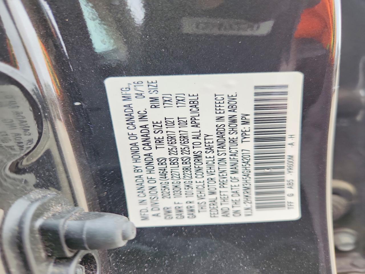 2016 HONDA CR-V