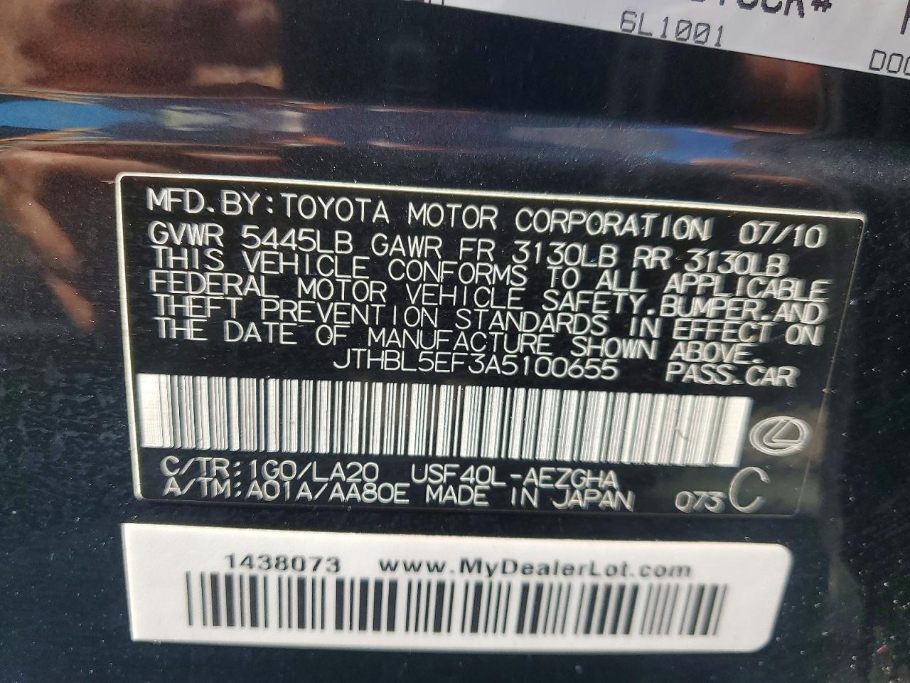 2010 LEXUS LS 460