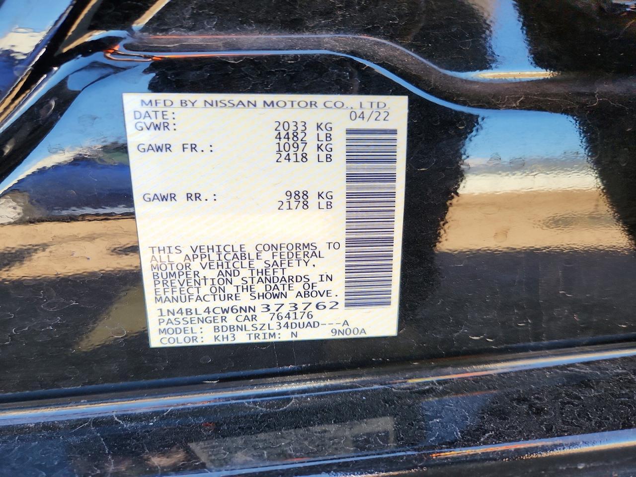 2022 NISSAN ALTIMA