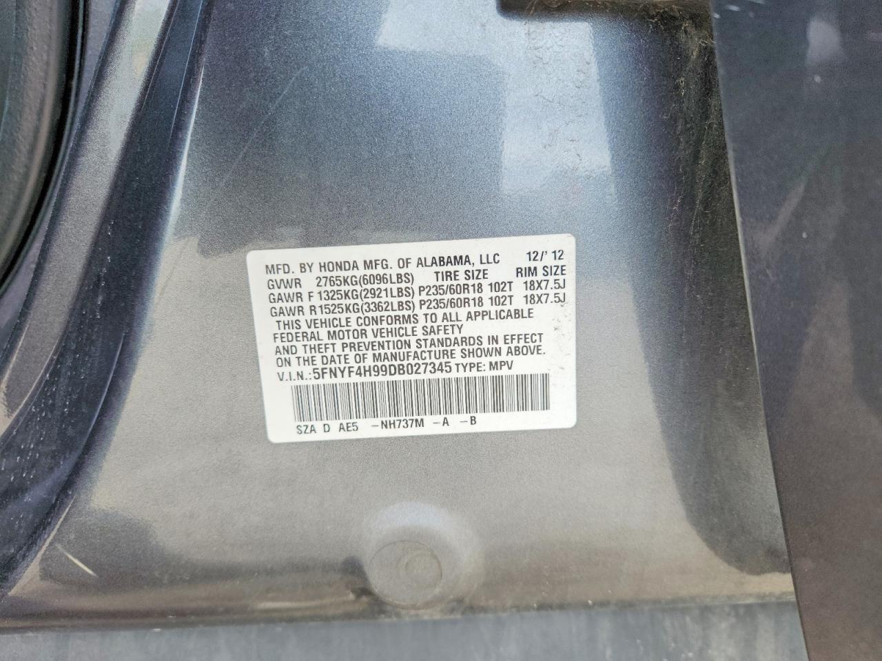 2013 HONDA PILOT