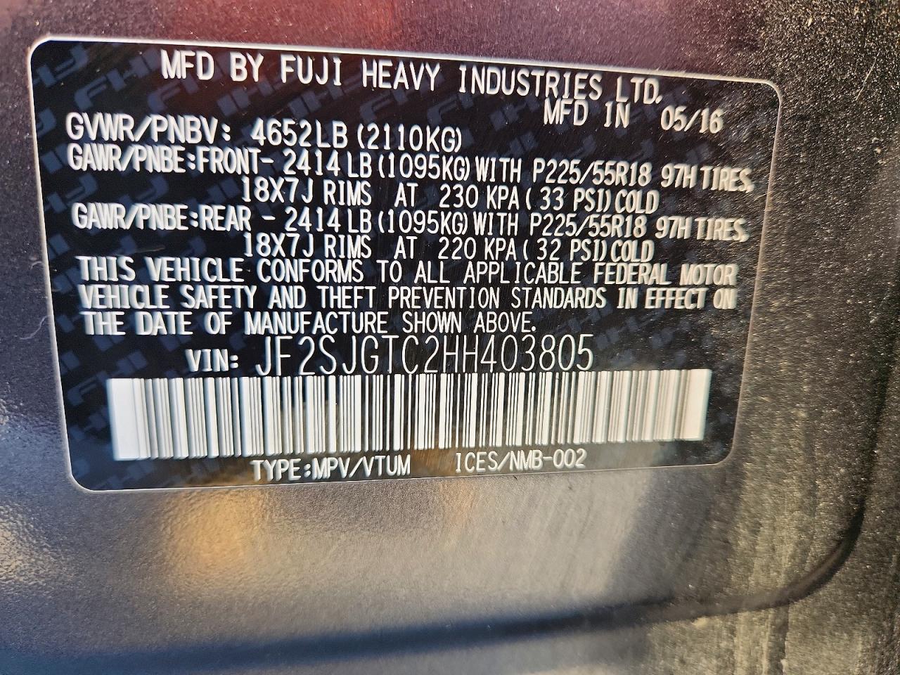 2017 SUBARU FORESTER