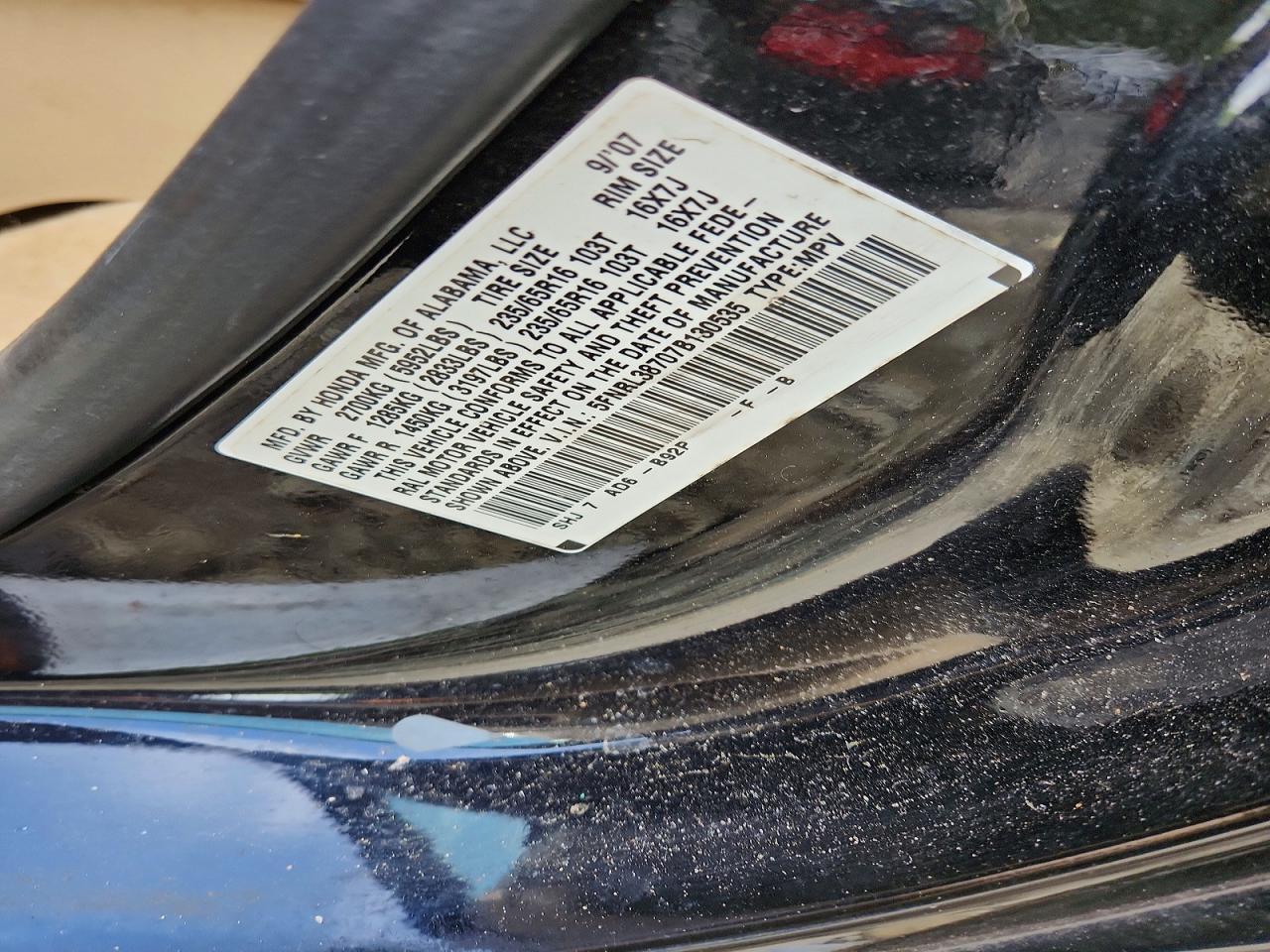 2007 HONDA ODYSSEY