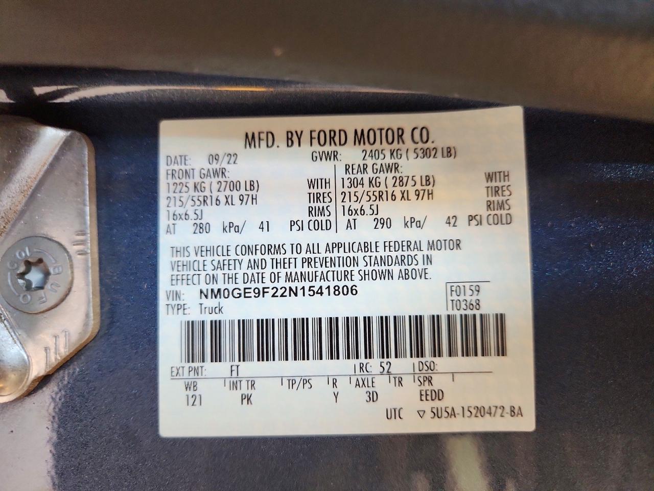 2022 FORD TRANSIT CONNECT
