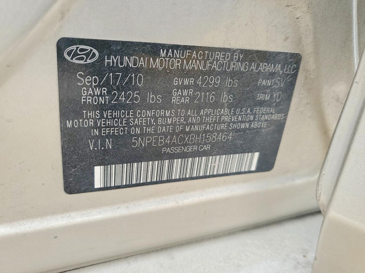 2011 HYUNDAI SONATA