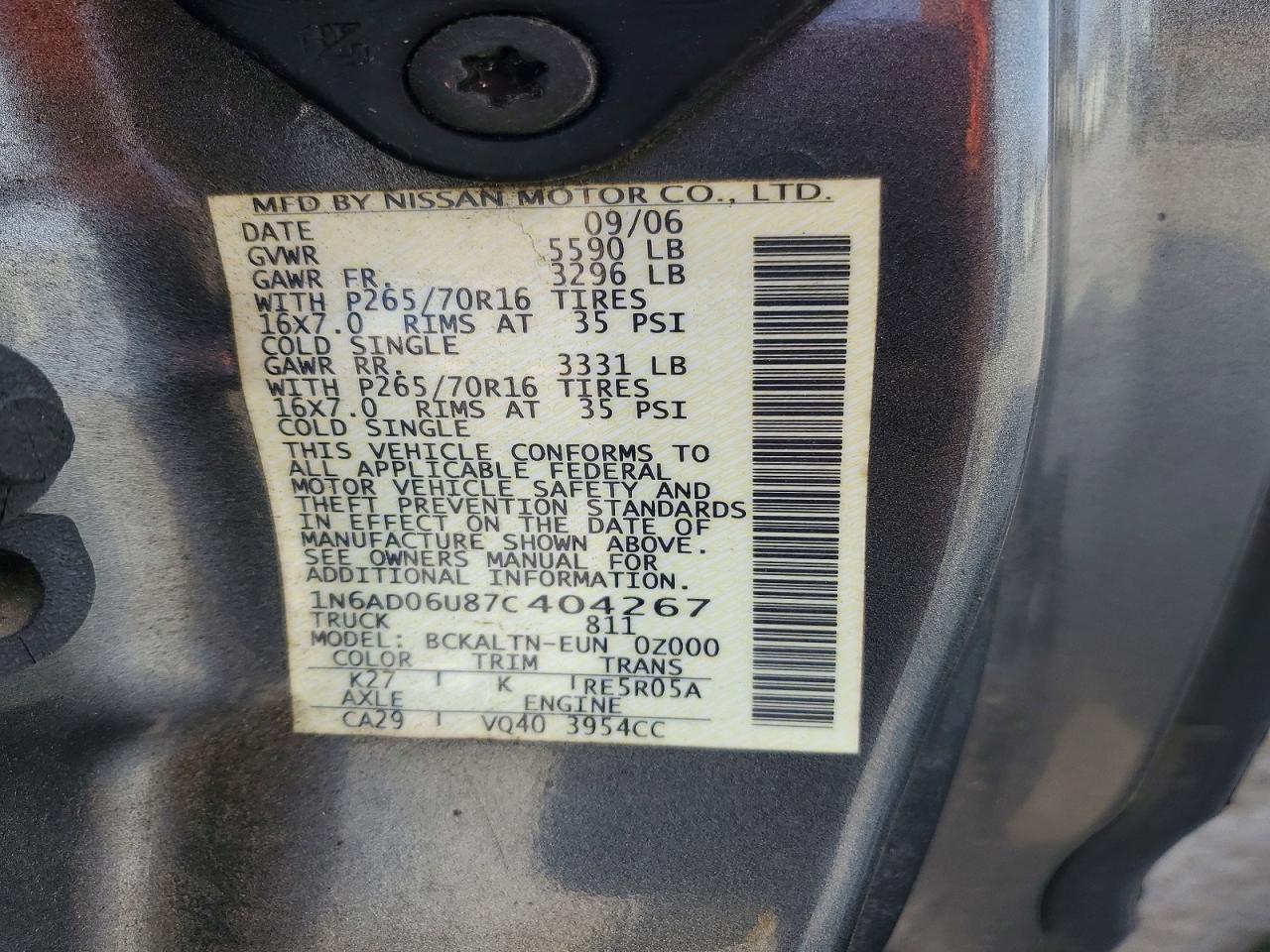 2007 NISSAN Frontier