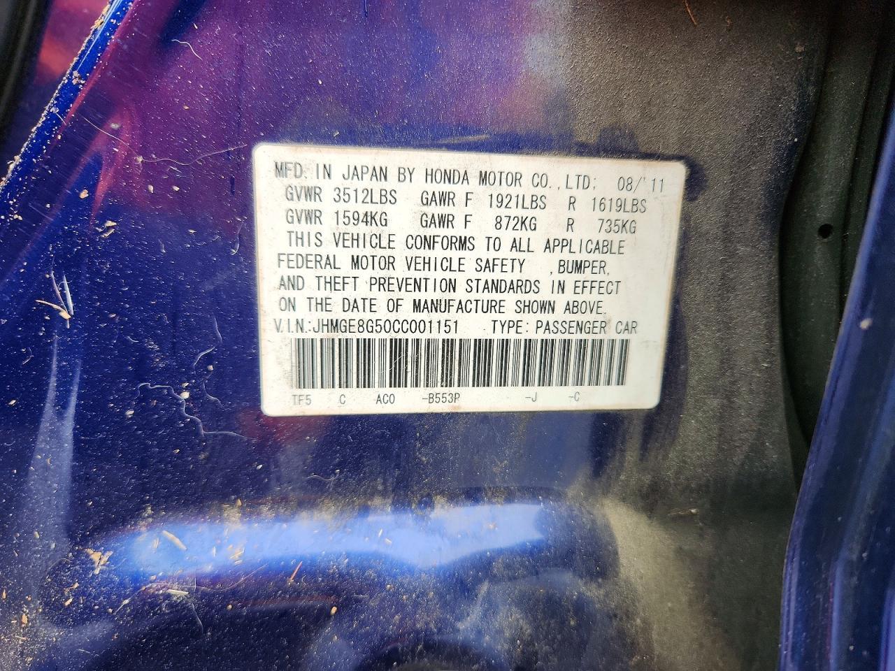 2012 HONDA FIT
