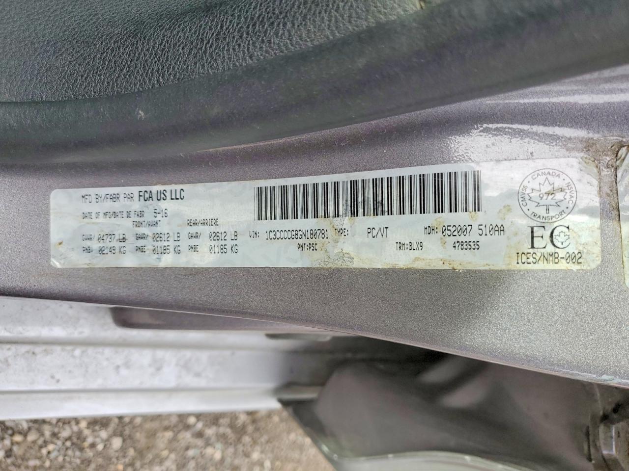 2016 CHRYSLER 200
