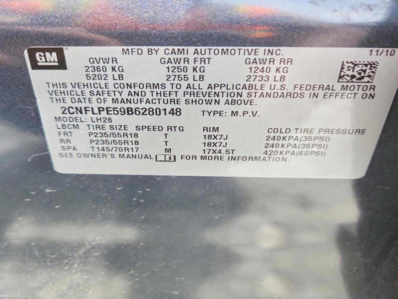 2011 CHEVROLET EQUINOX