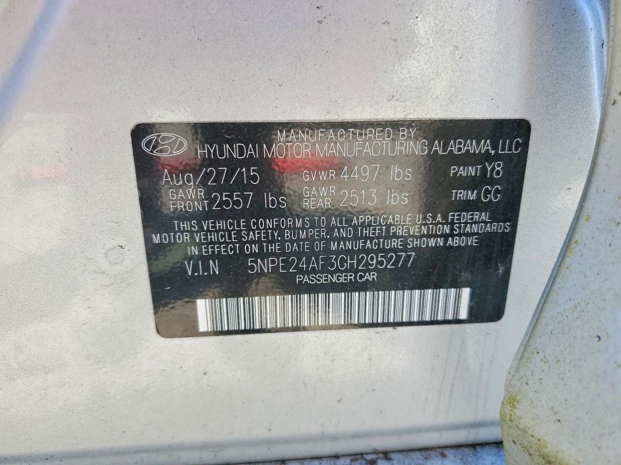 2016 HYUNDAI SONATA
