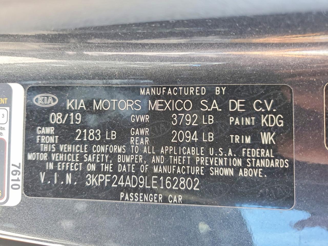 2020 KIA FORTE