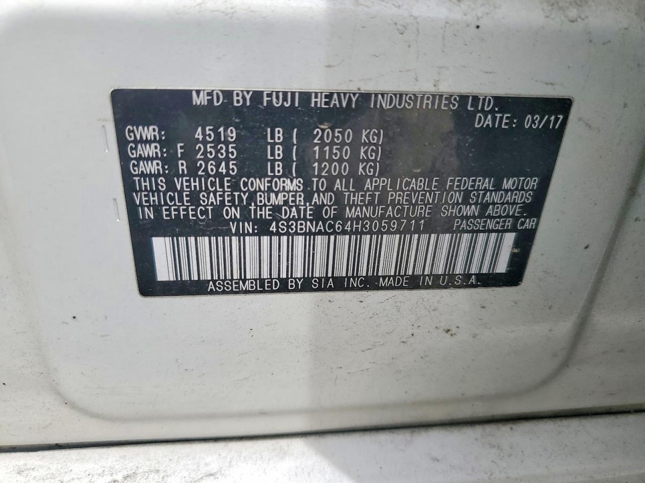 2017 SUBARU Legacy