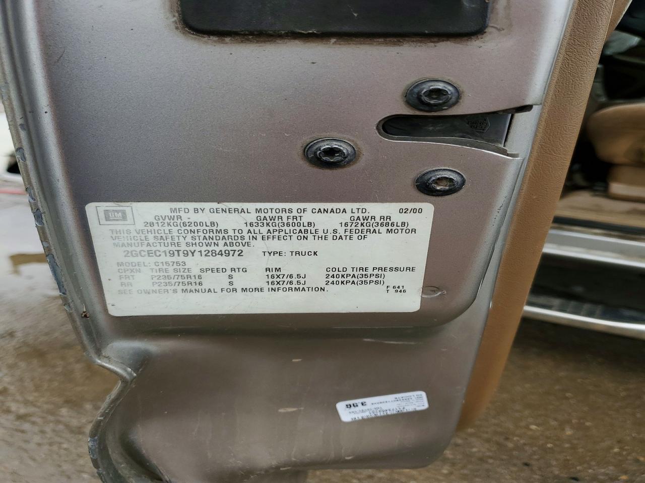 2000 CHEVROLET SILVERADO 1500