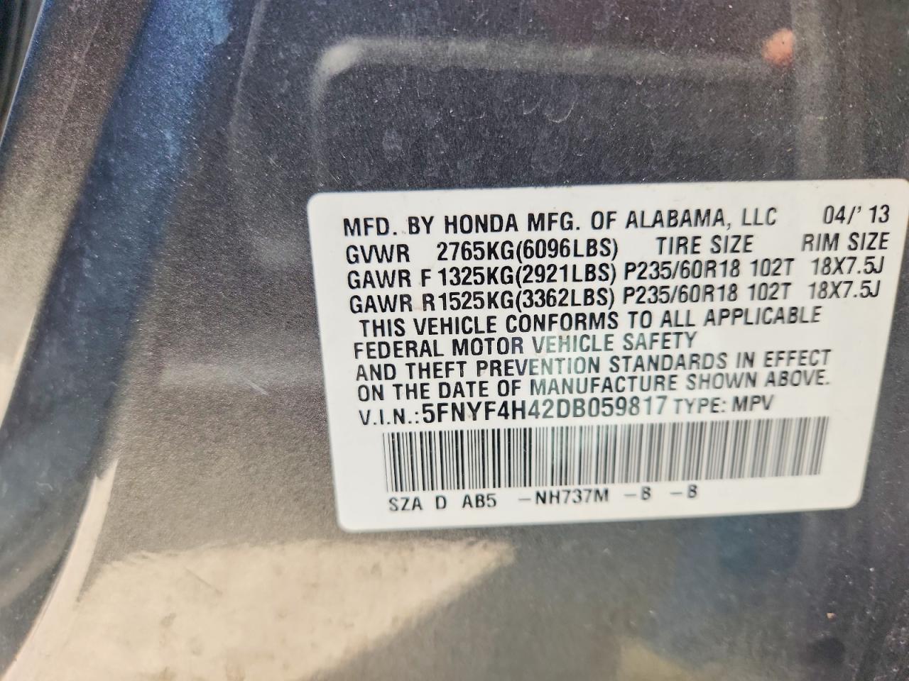 2013 HONDA PILOT