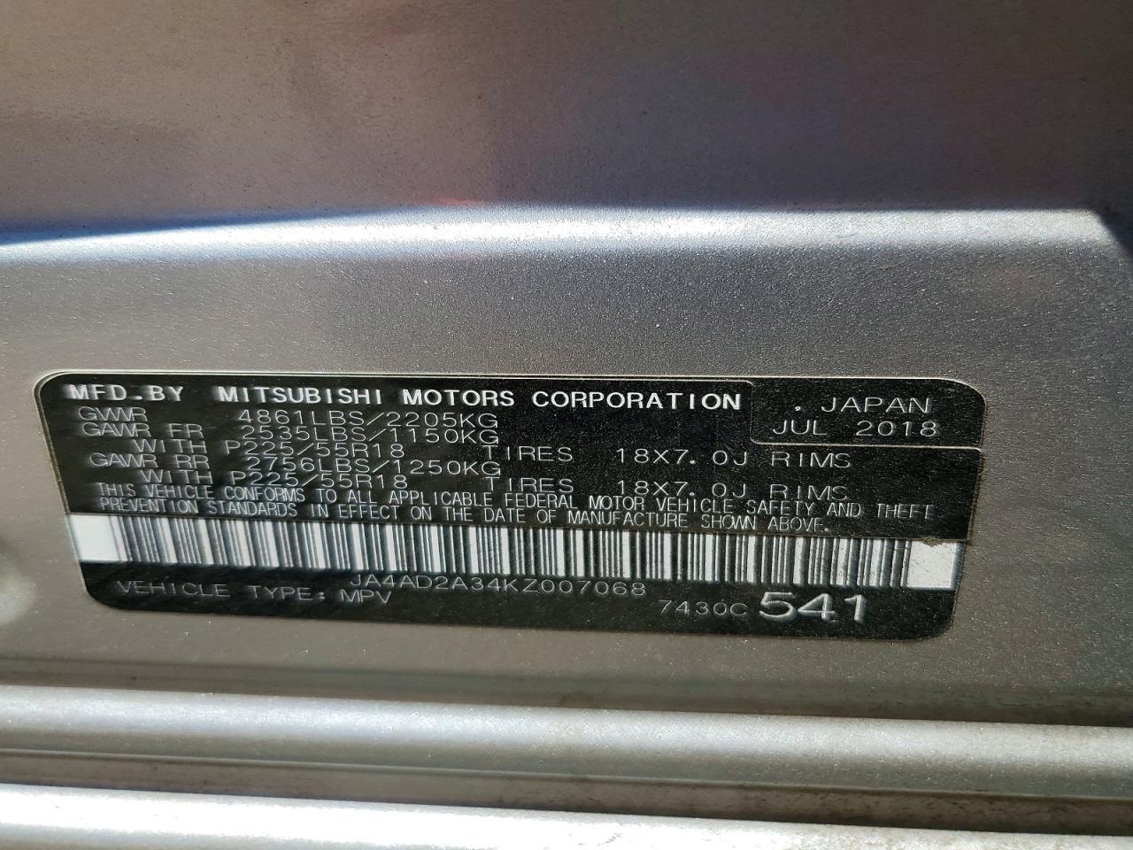 2019 MITSUBISHI outlander