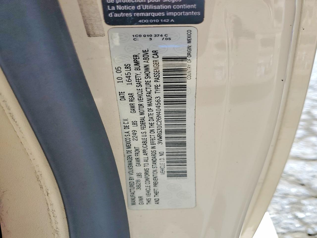 2006 VOLKSWAGEN Beetle