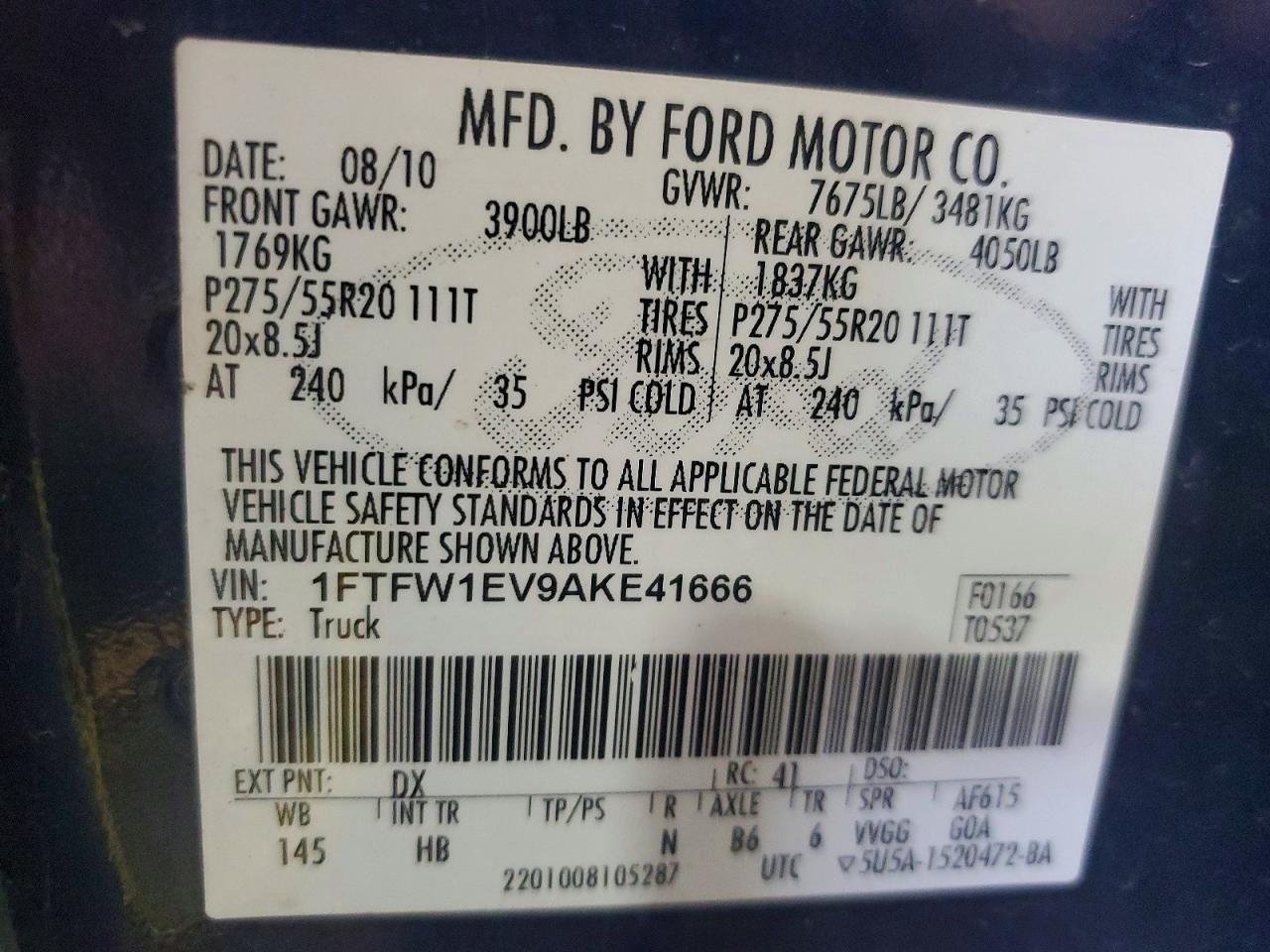 2010 FORD F-150 Lightning