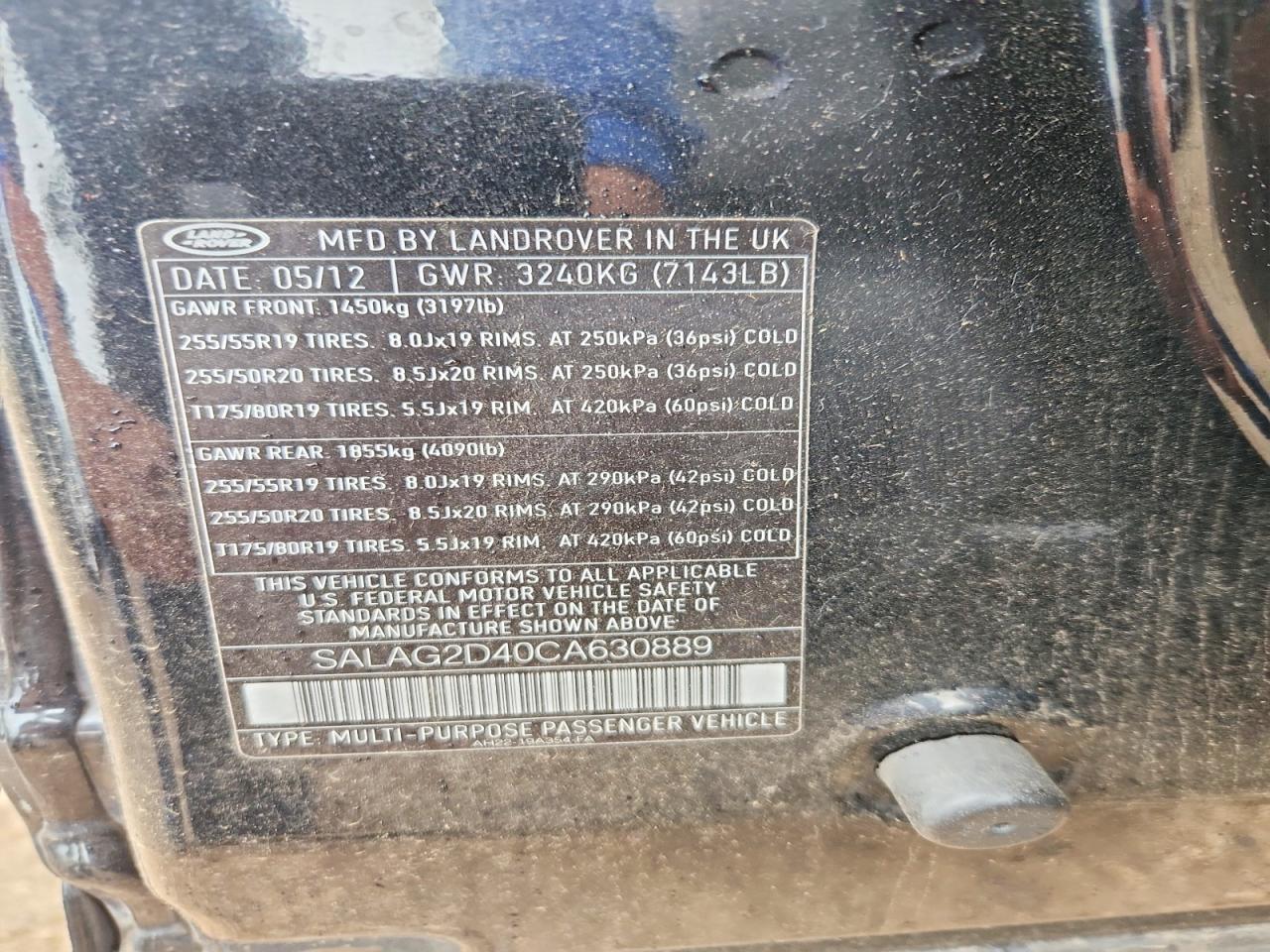 2012 LAND ROVER LR4