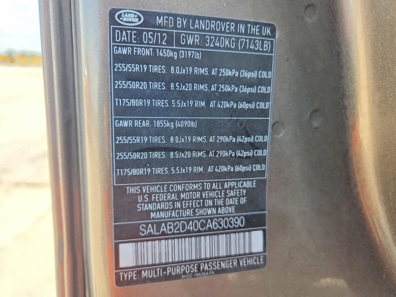 2012 LAND ROVER LR4