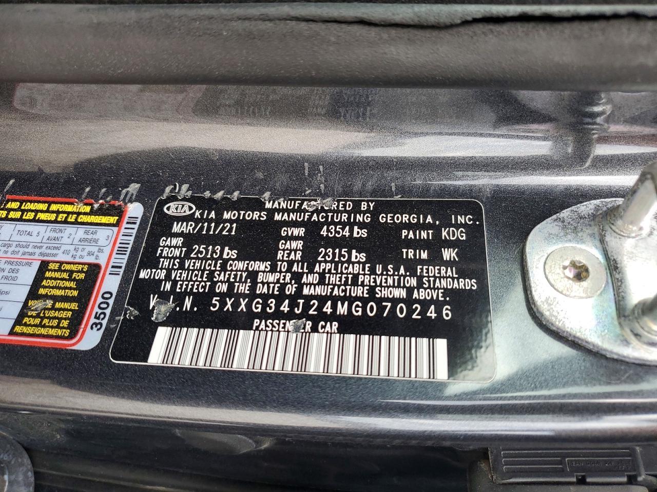 2021 KIA K5