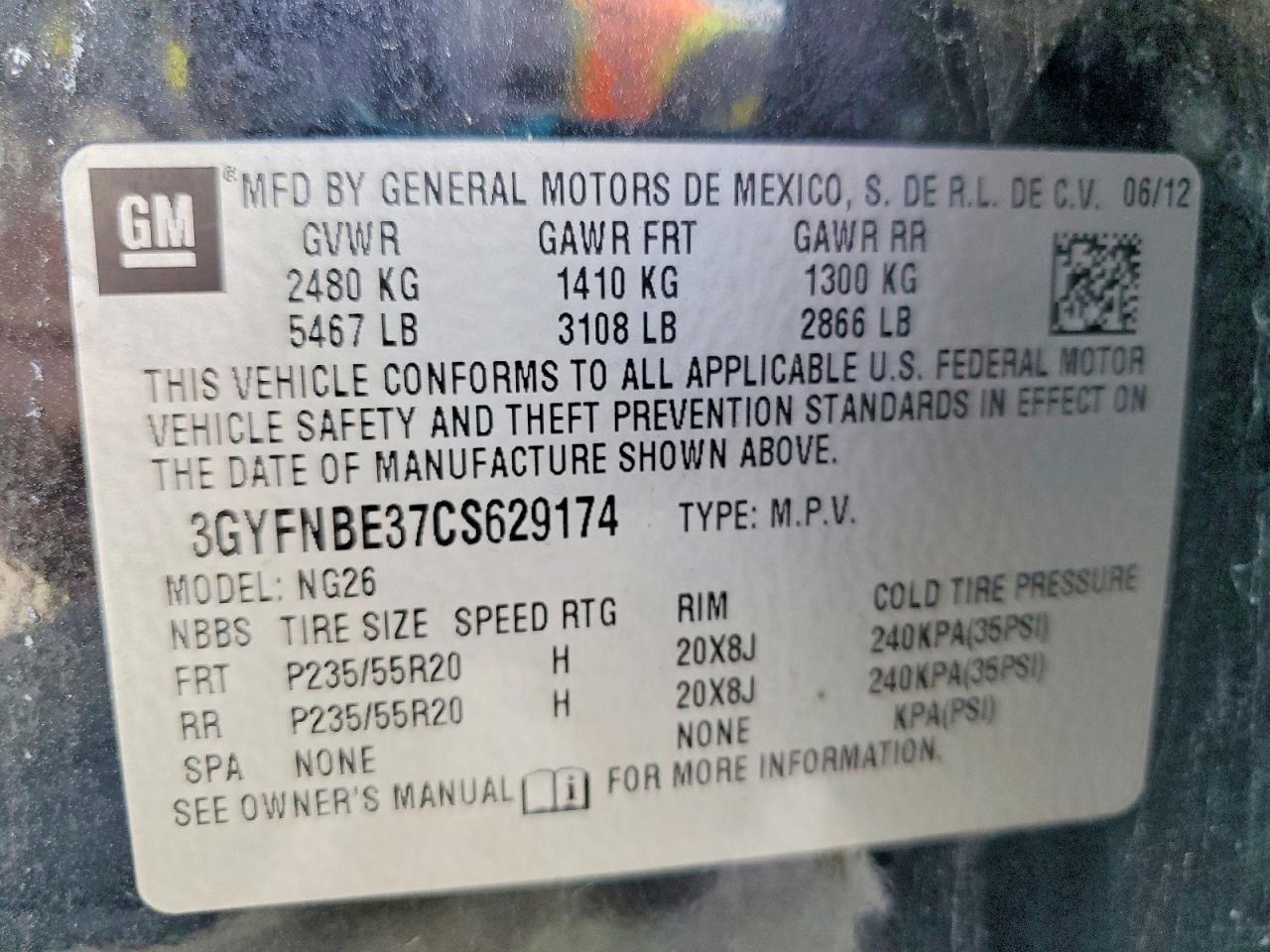2012 CADILLAC SRX
