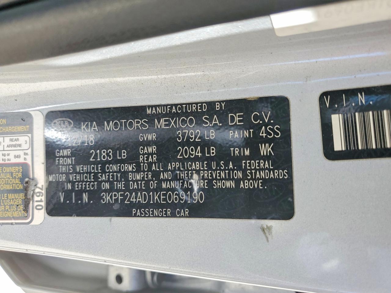 2019 KIA FORTE