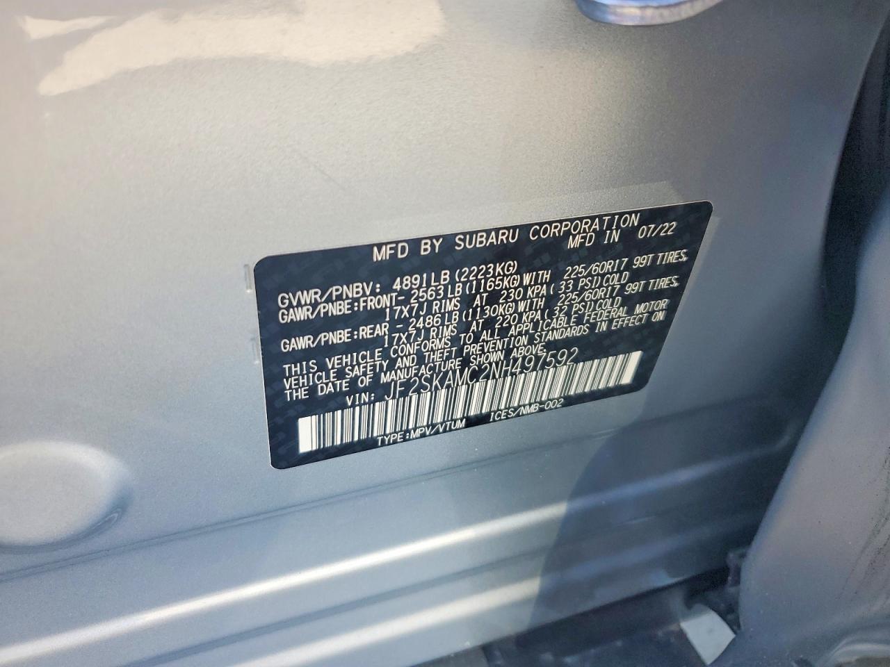 2022 SUBARU FORESTER