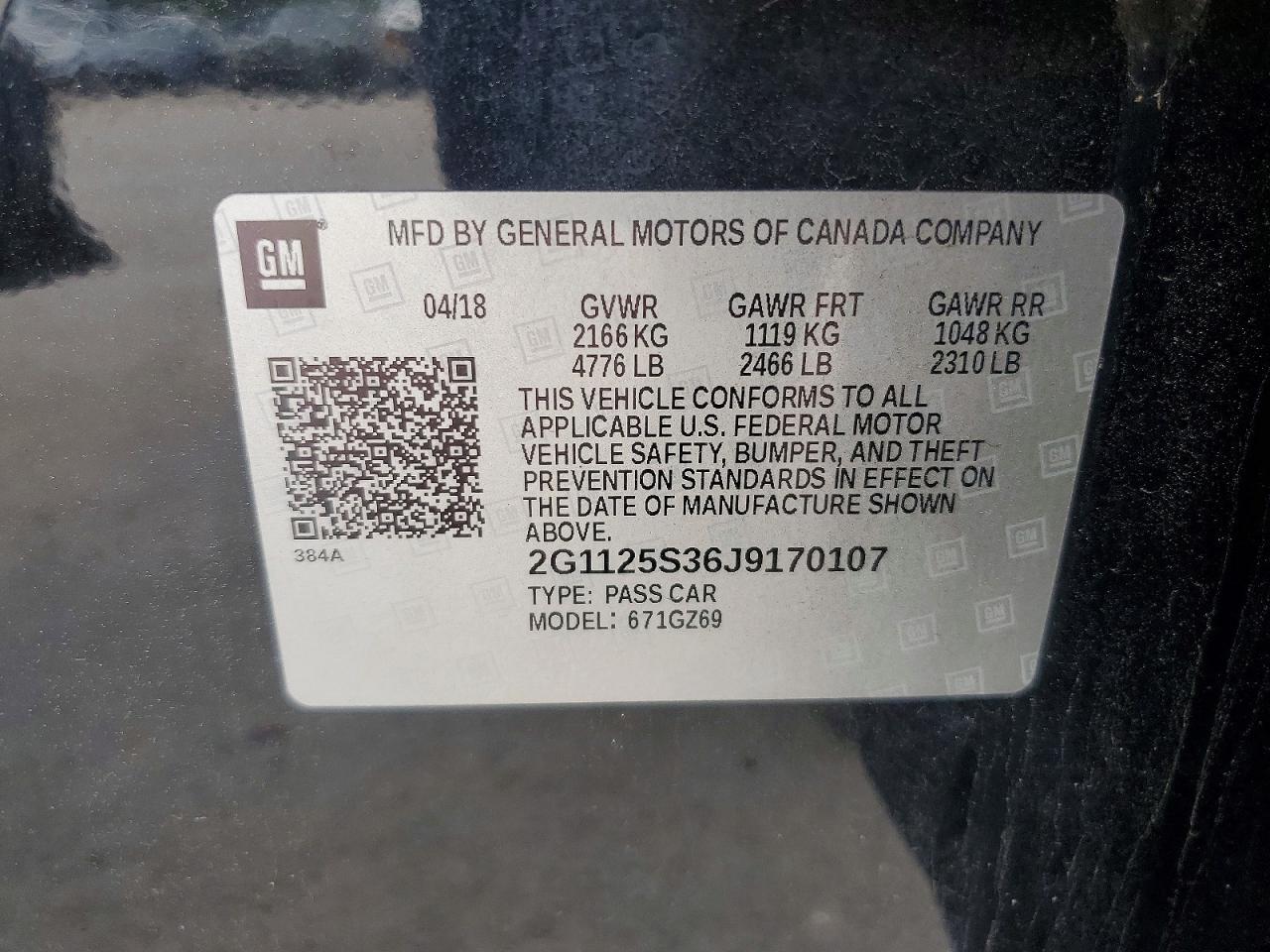2018 CHEVROLET IMPALA