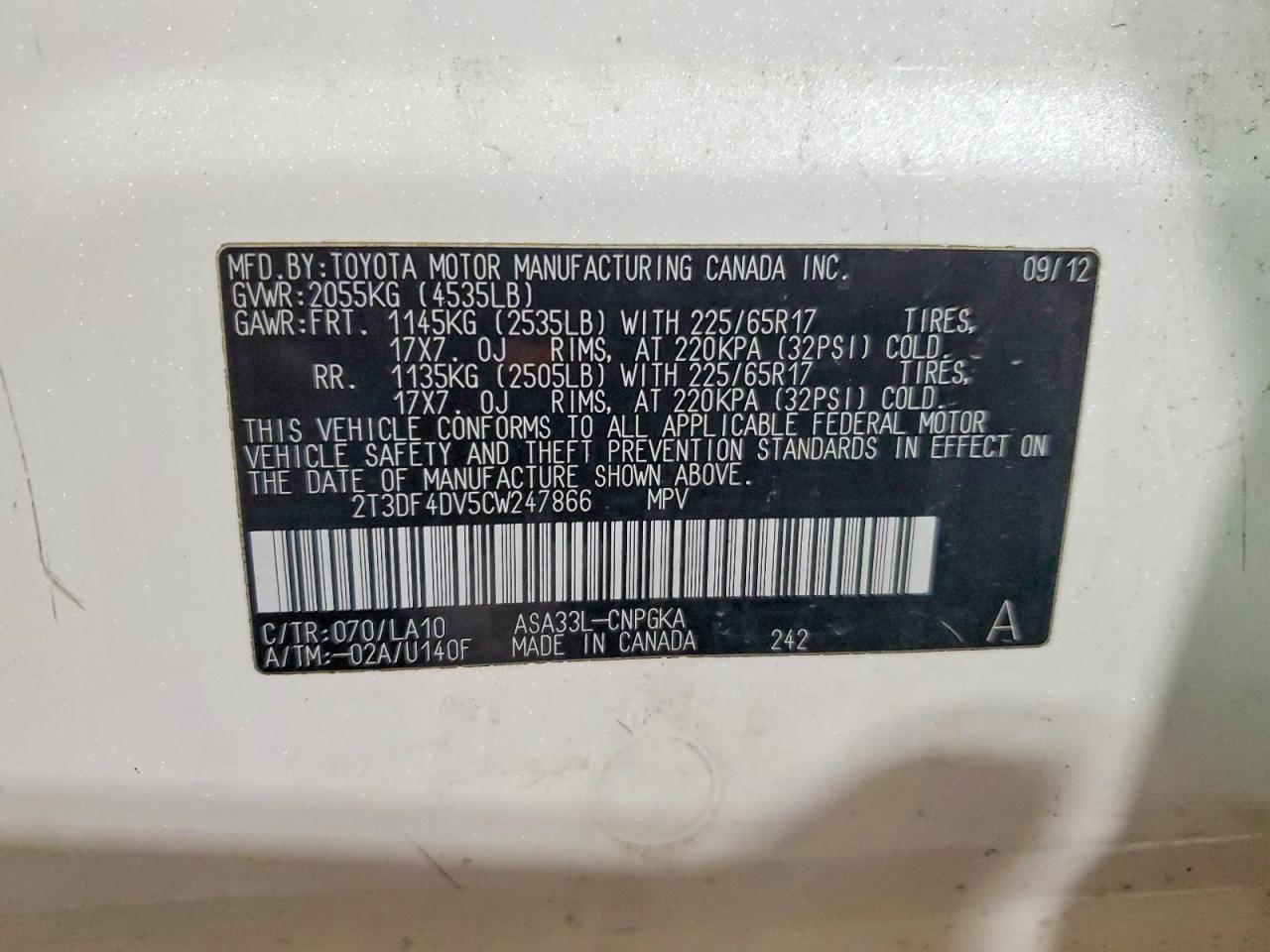 2012 TOYOTA RAV4