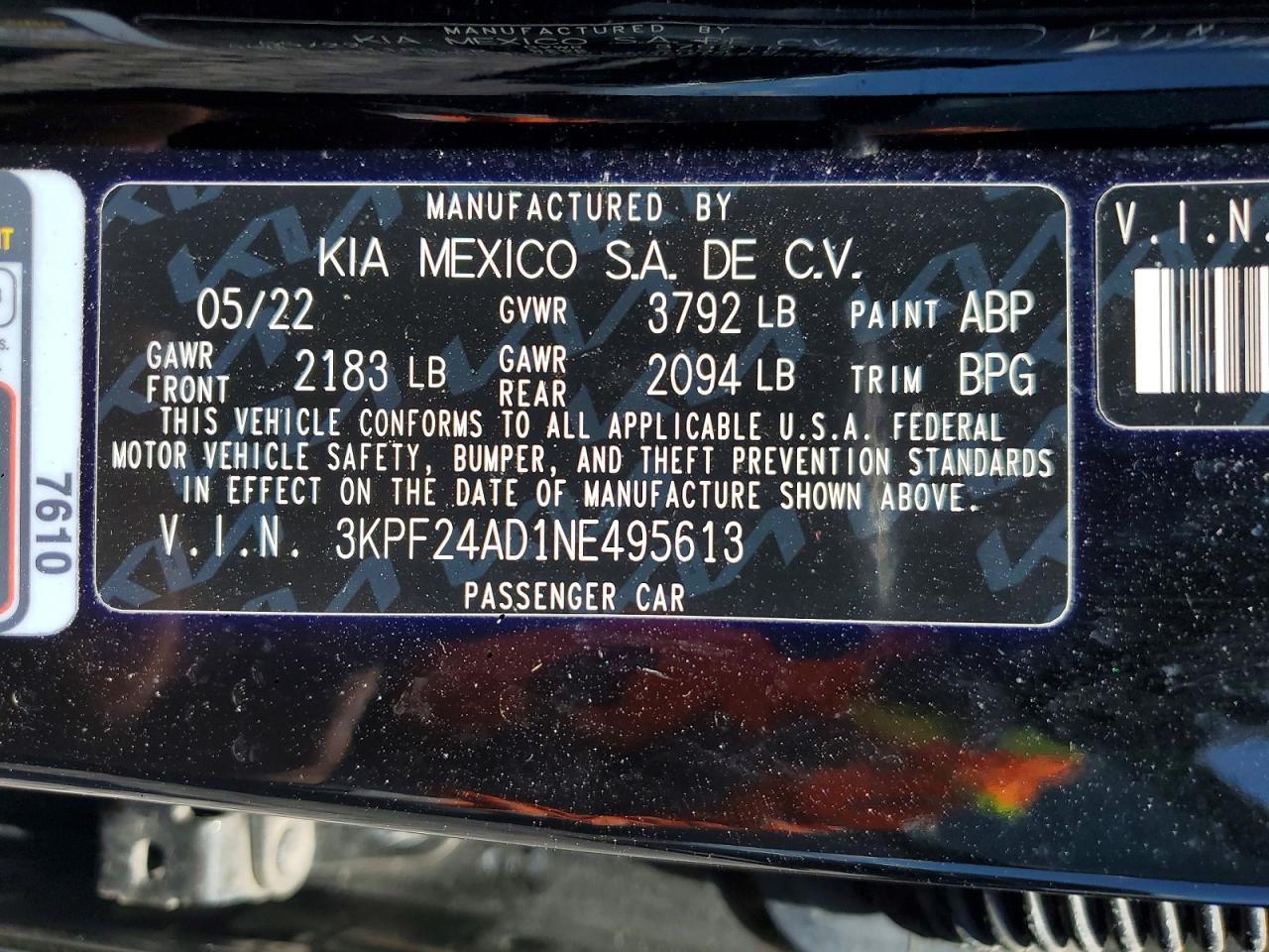 2022 KIA FORTE