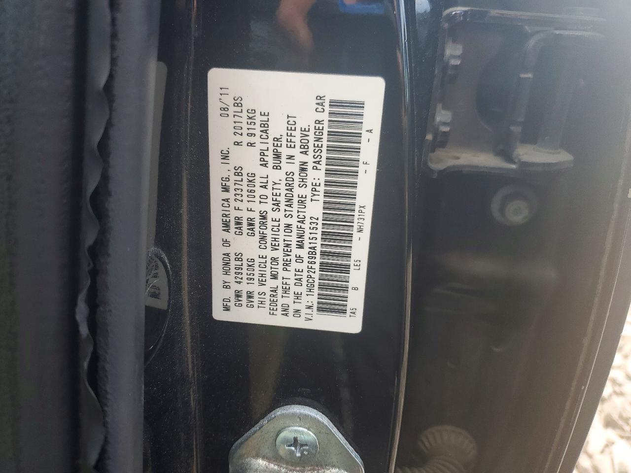 2011 HONDA ACCORD