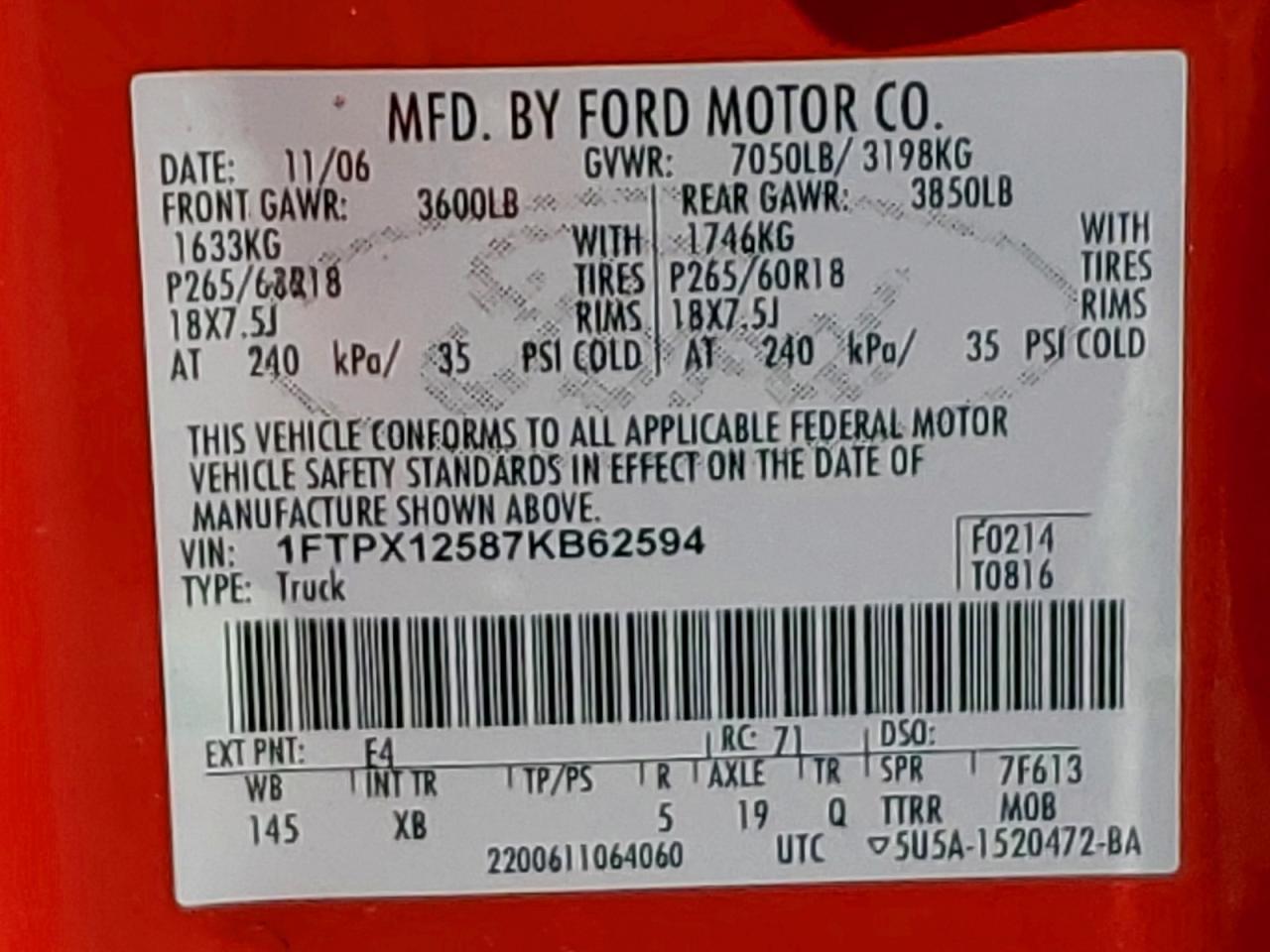 2007 FORD F-150 Lightning
