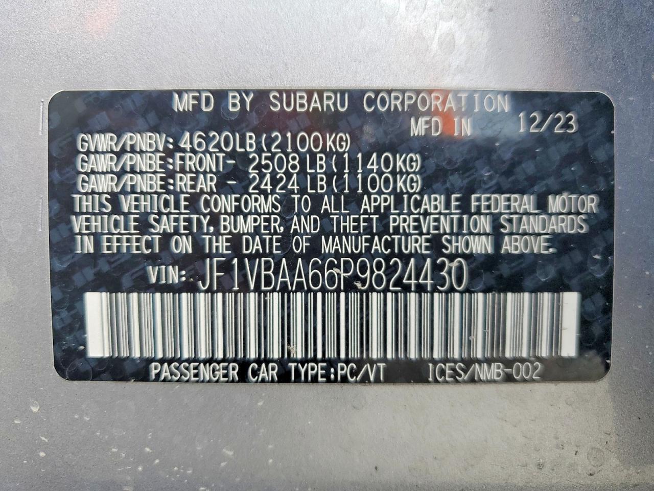 2023 SUBARU WRX