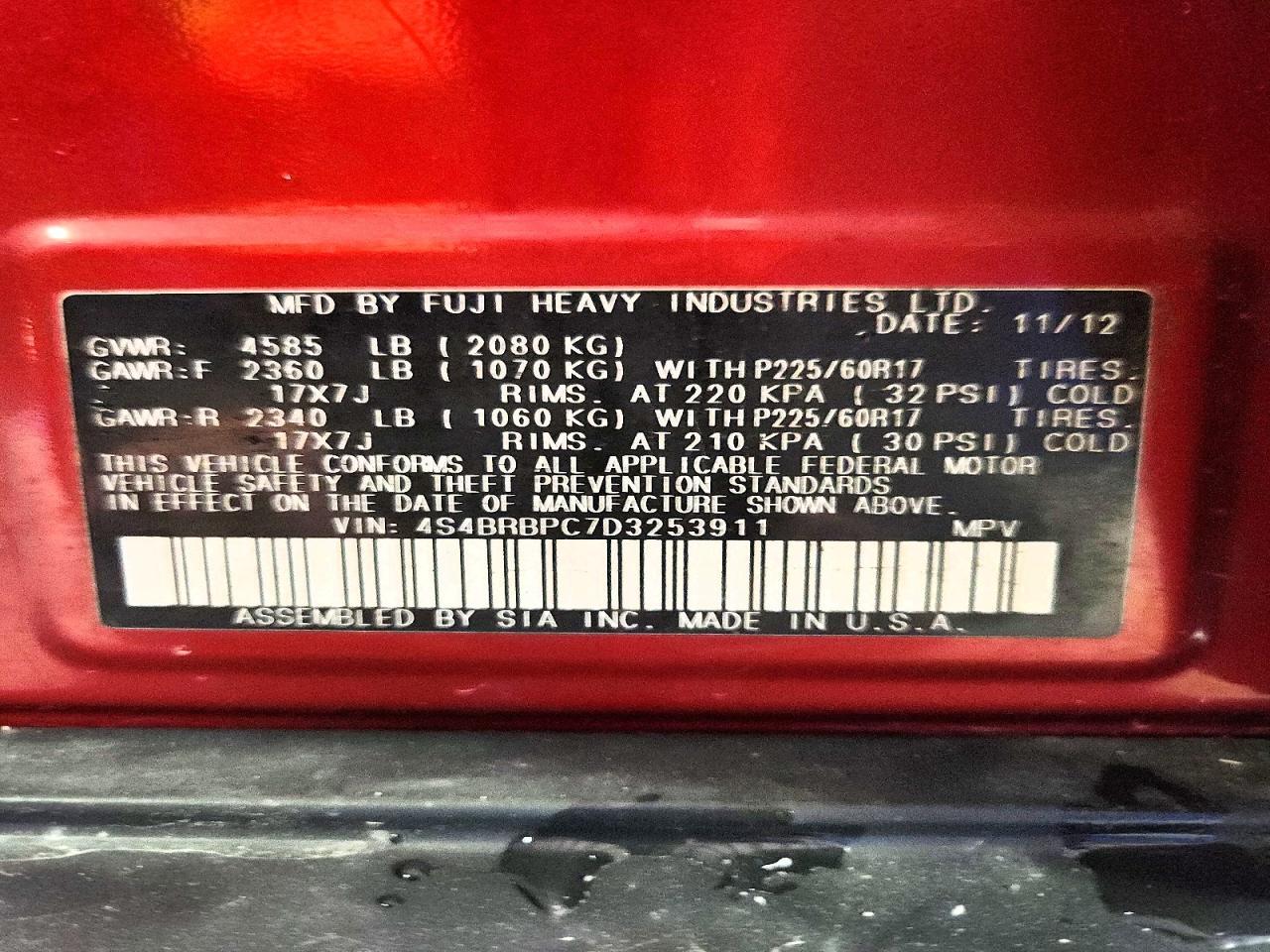2013 SUBARU Outback