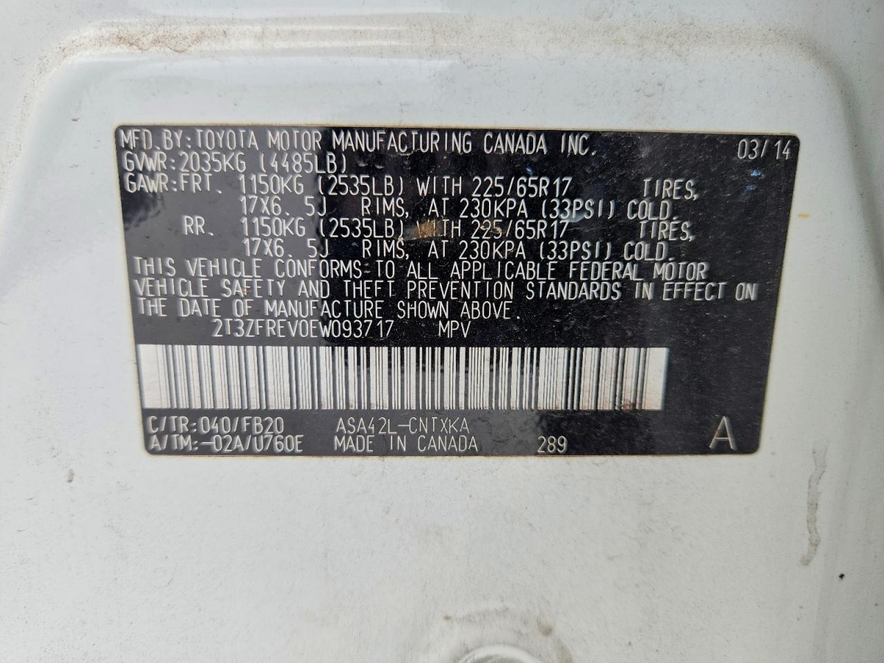 2014 TOYOTA RAV4