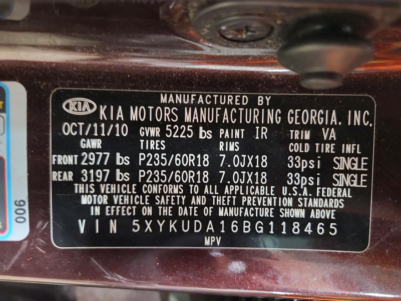 2011 KIA SORENTO