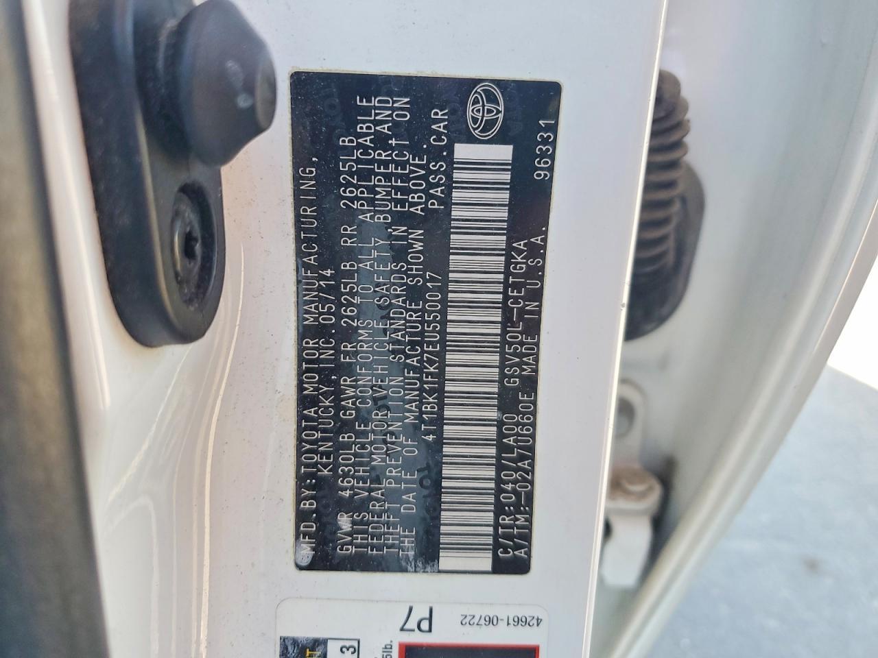 2014 TOYOTA CAMRY