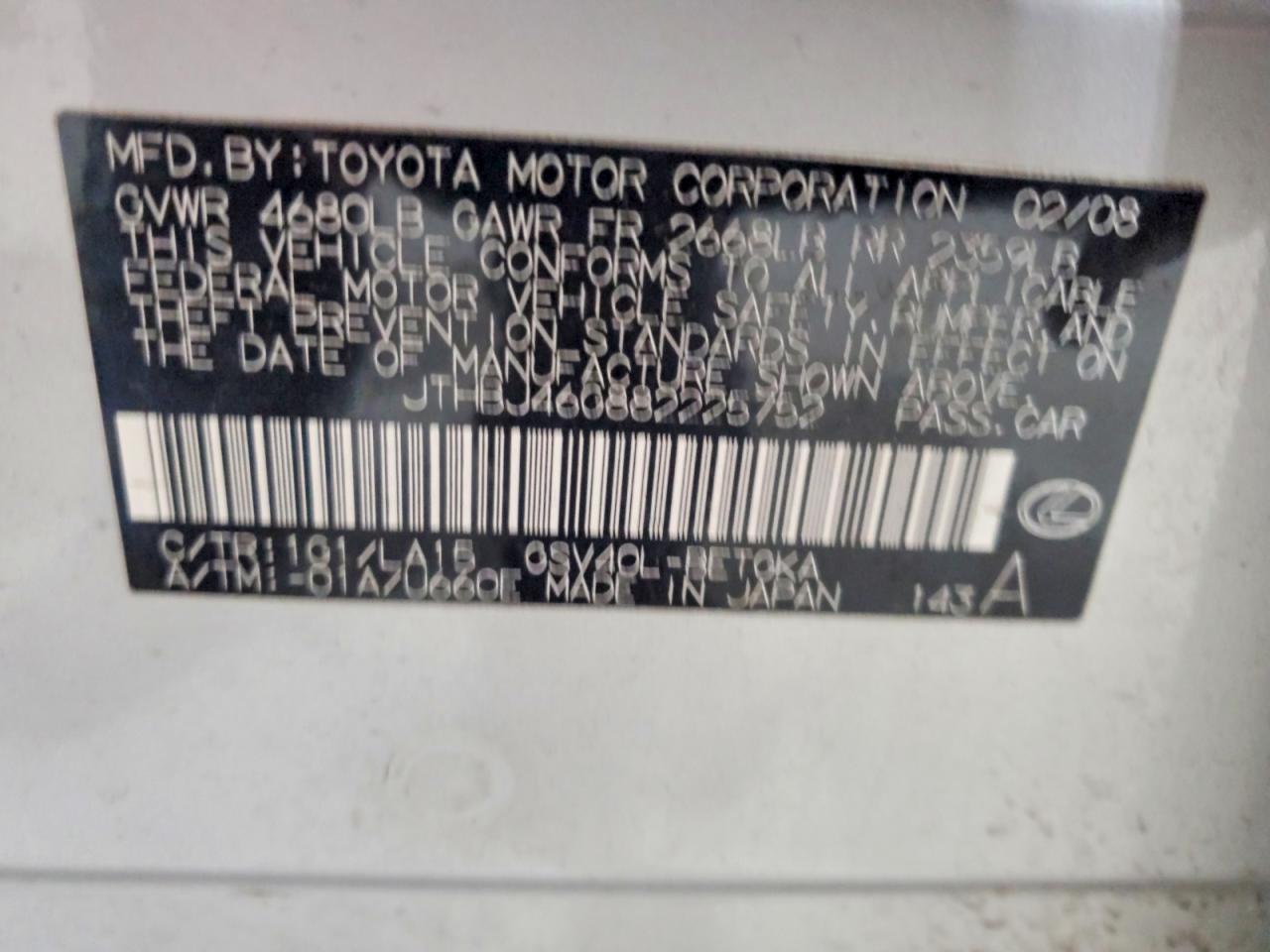 2008 LEXUS ES 350