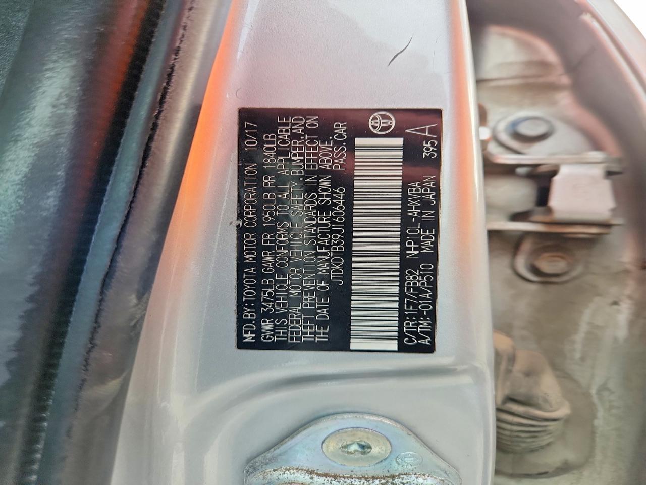 2018 TOYOTA Prius c