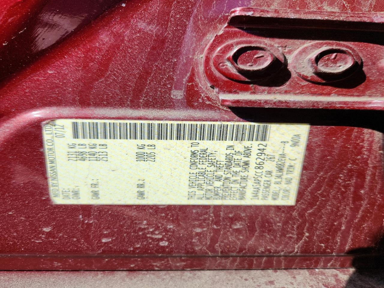 2012 NISSAN Maxima