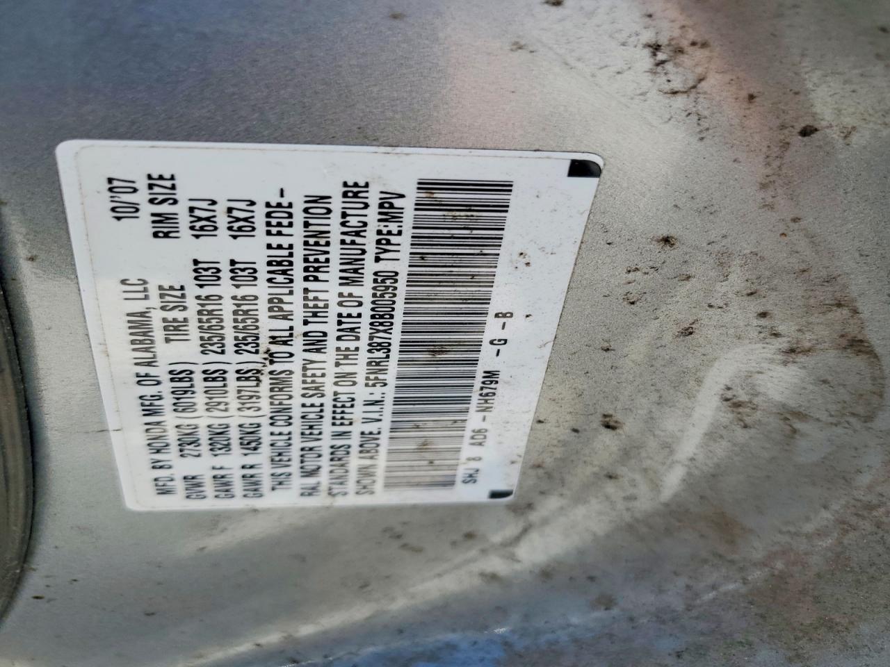 2008 HONDA ODYSSEY