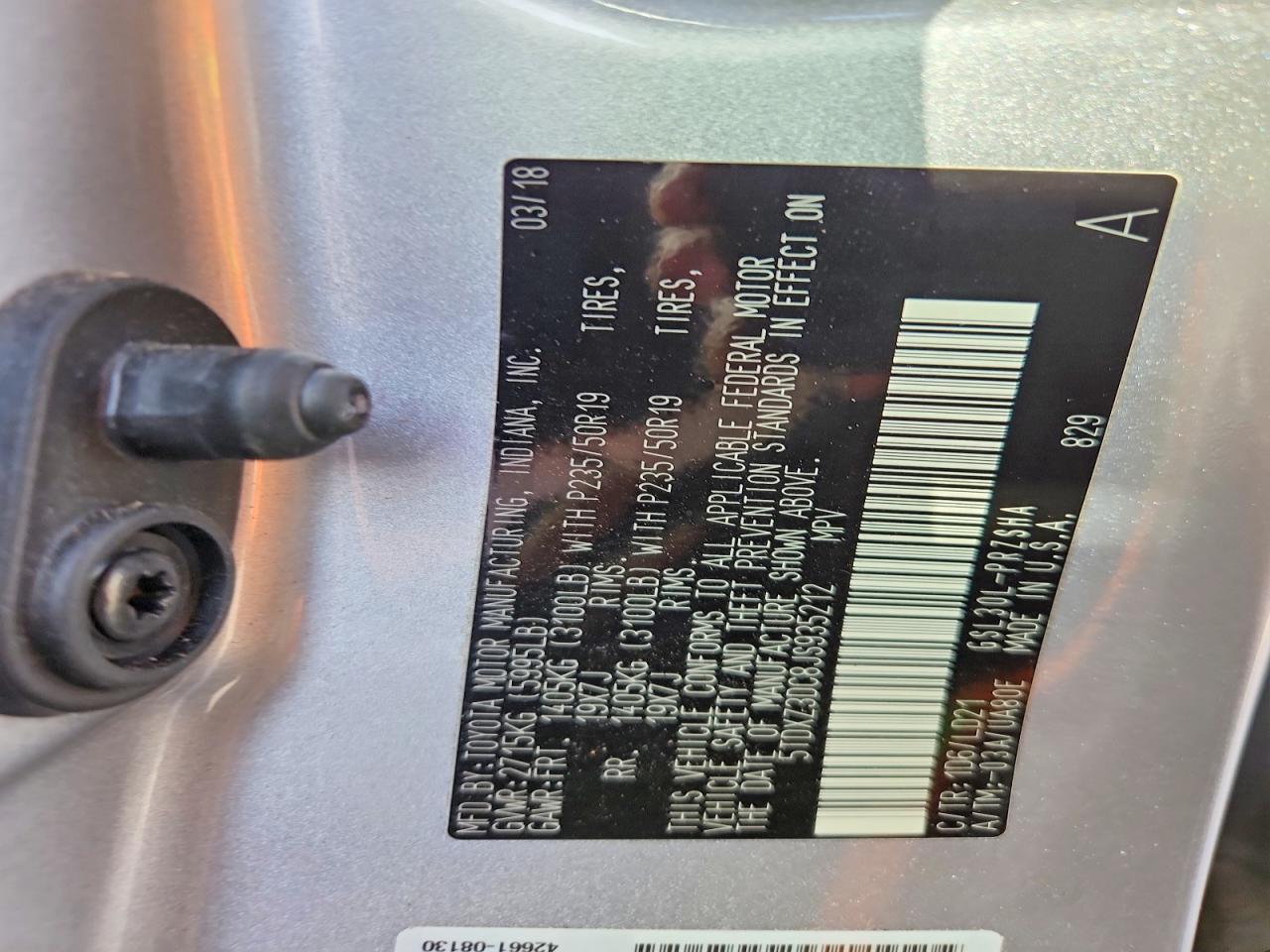 2018 TOYOTA SIENNA