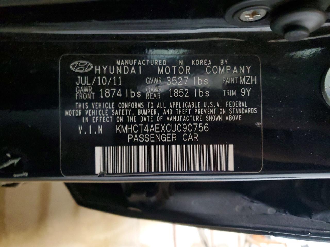 2012 HYUNDAI ACCENT