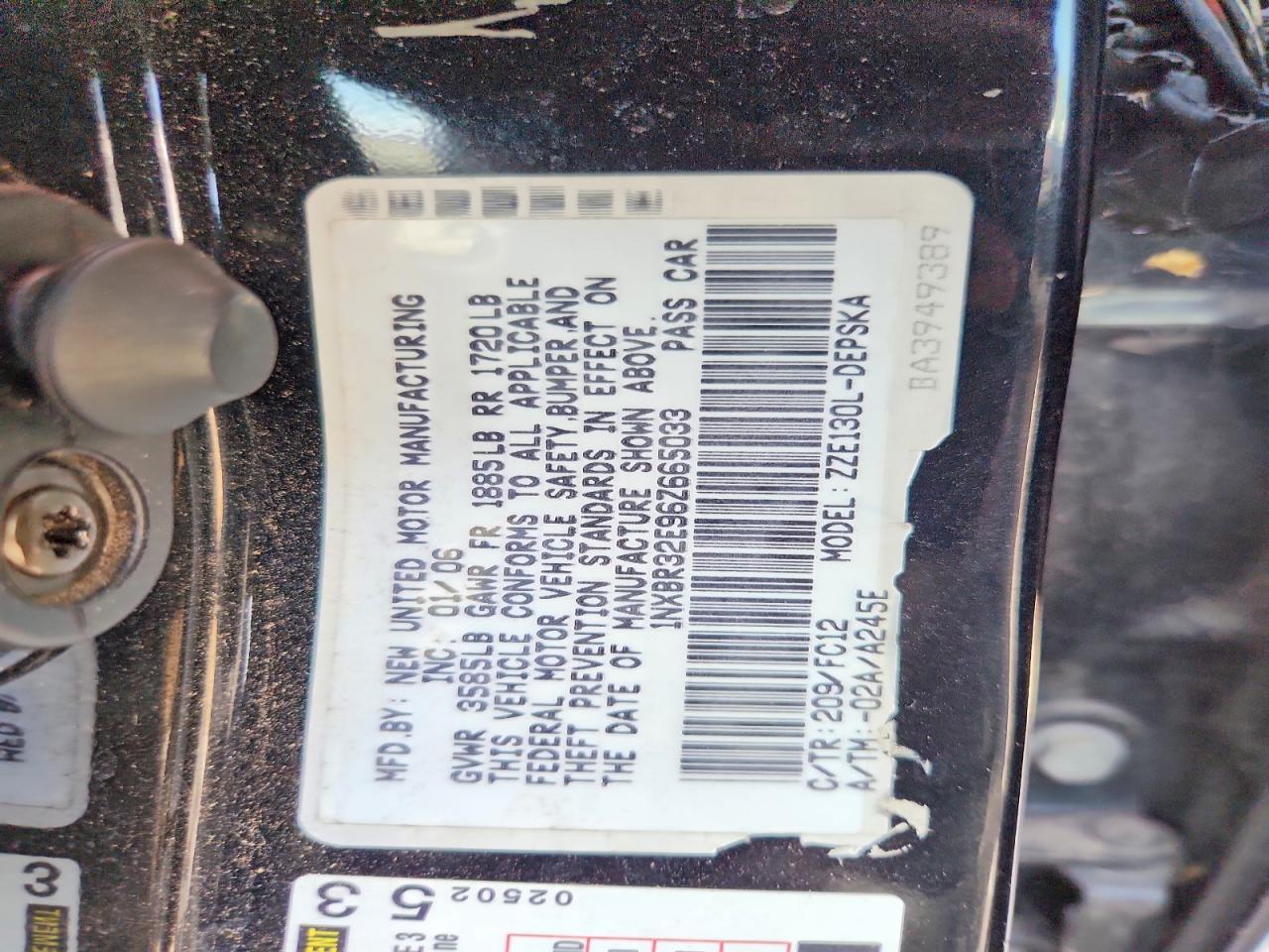 2006 TOYOTA COROLLA