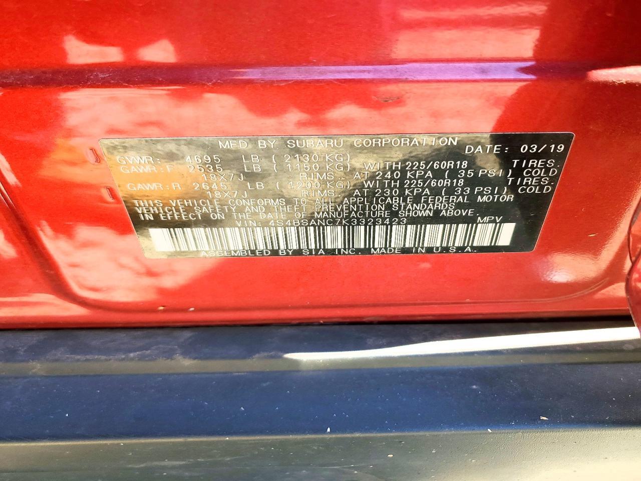 2019 SUBARU Outback