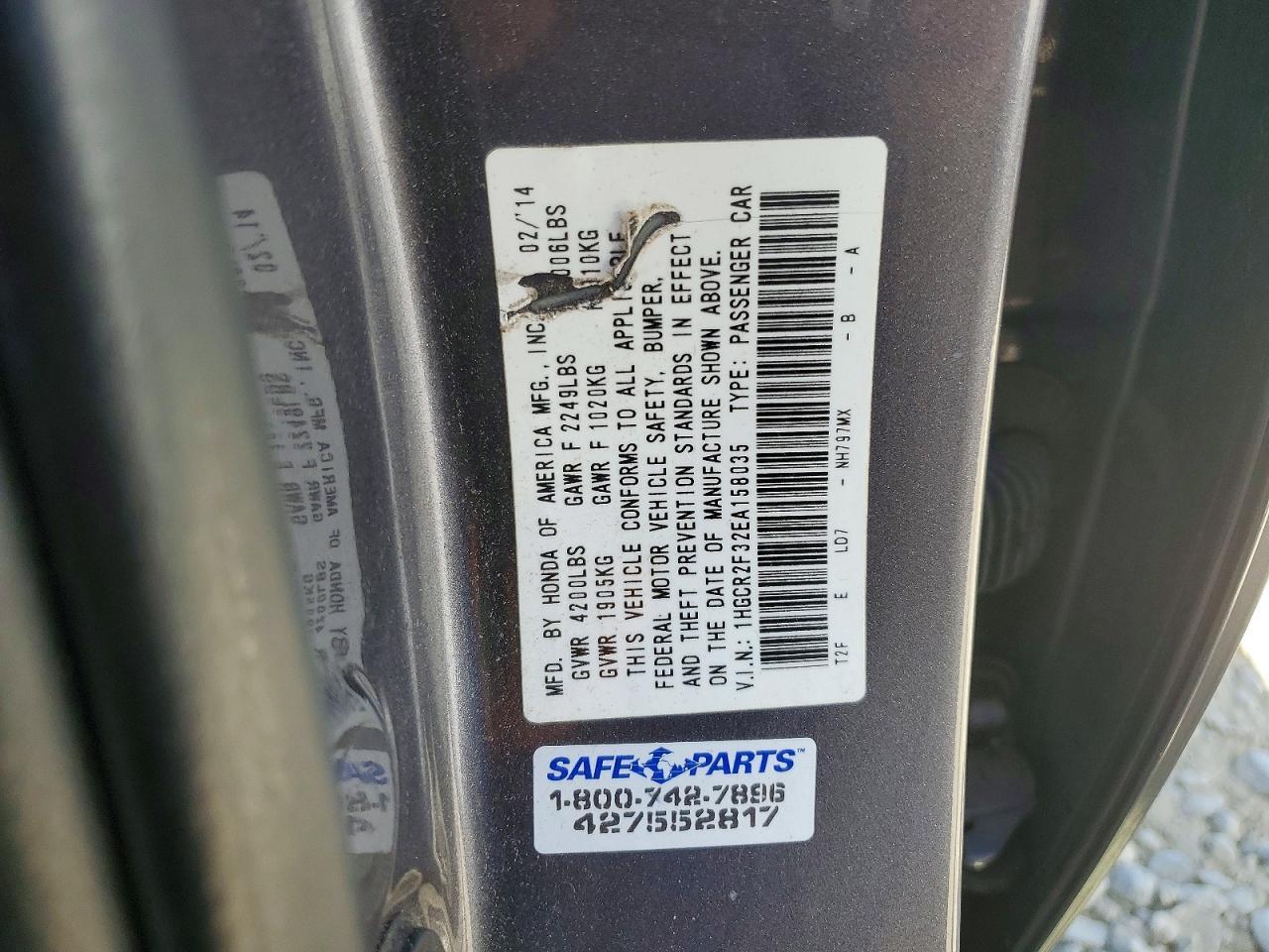 2014 HONDA ACCORD