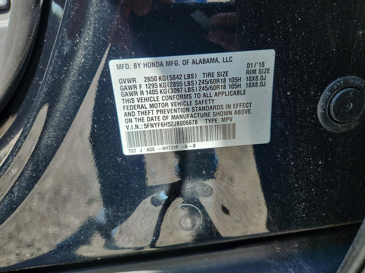 2018 HONDA PILOT