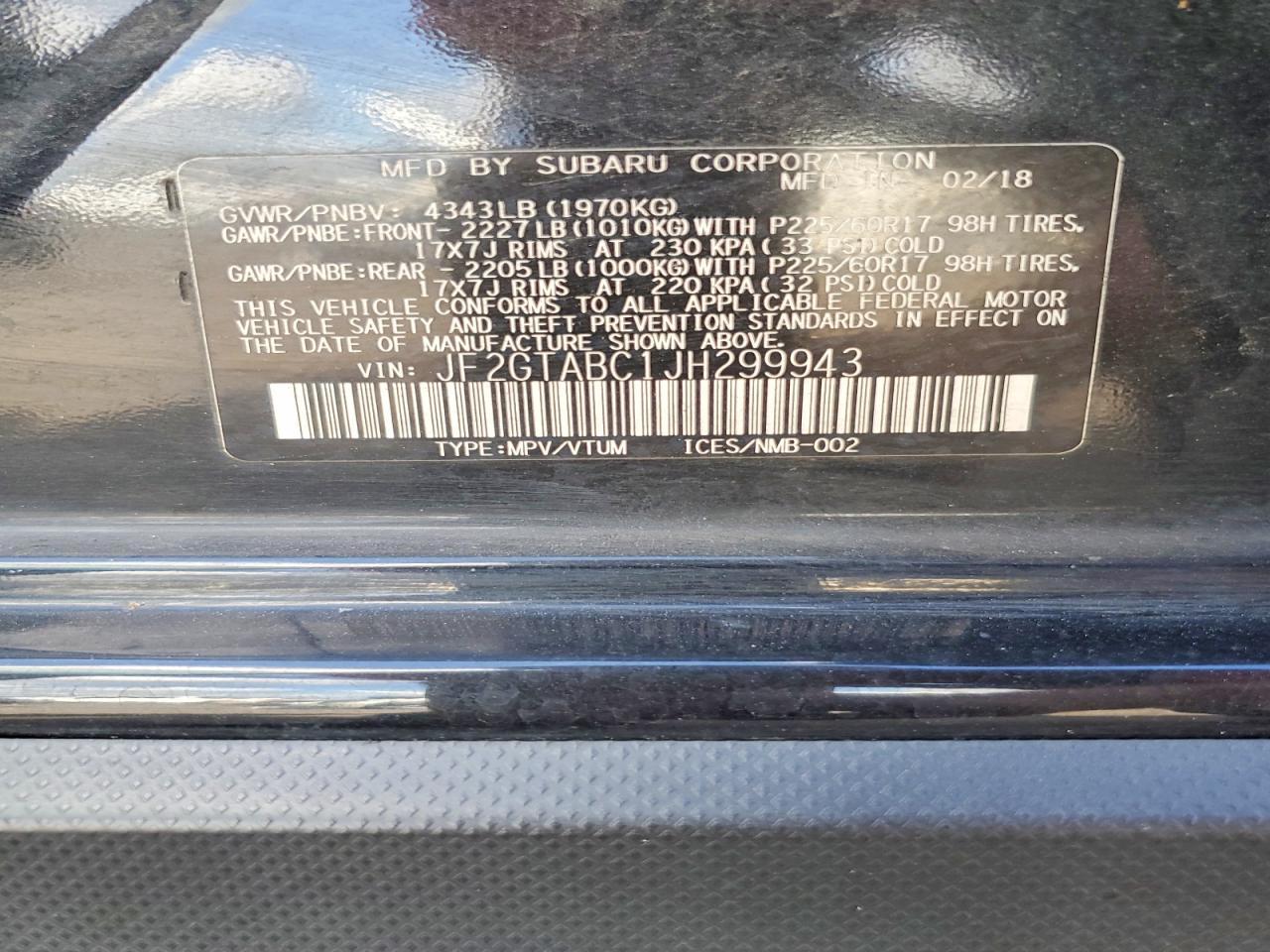 2018 SUBARU Crosstrek
