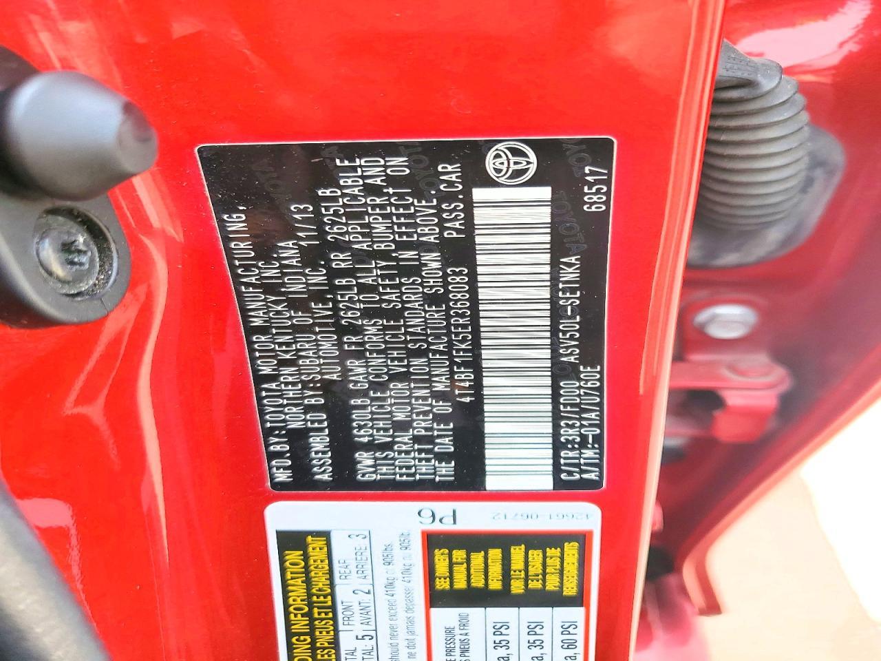2014 TOYOTA CAMRY