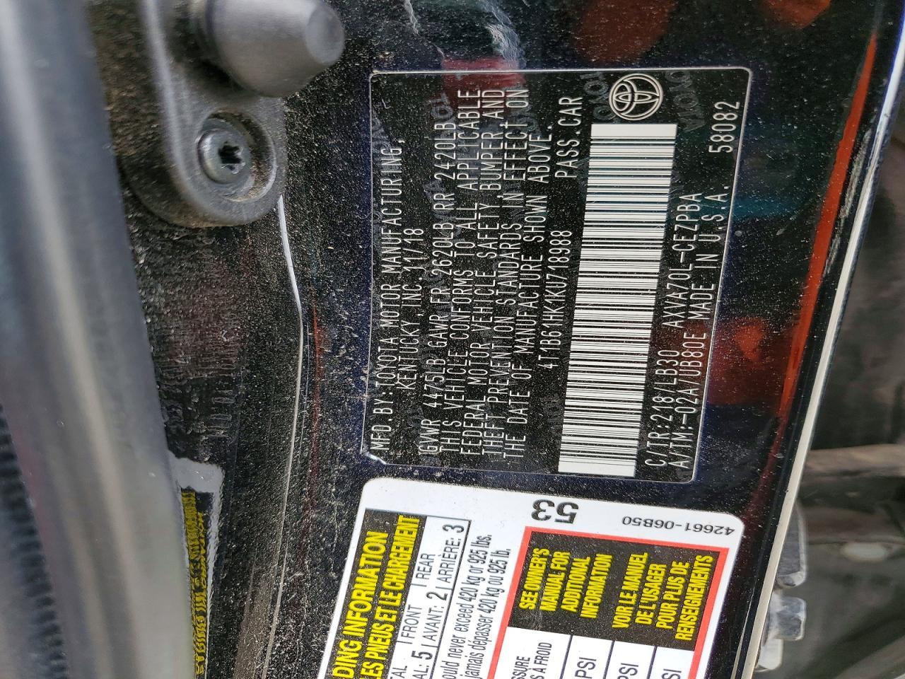 2019 TOYOTA CAMRY
